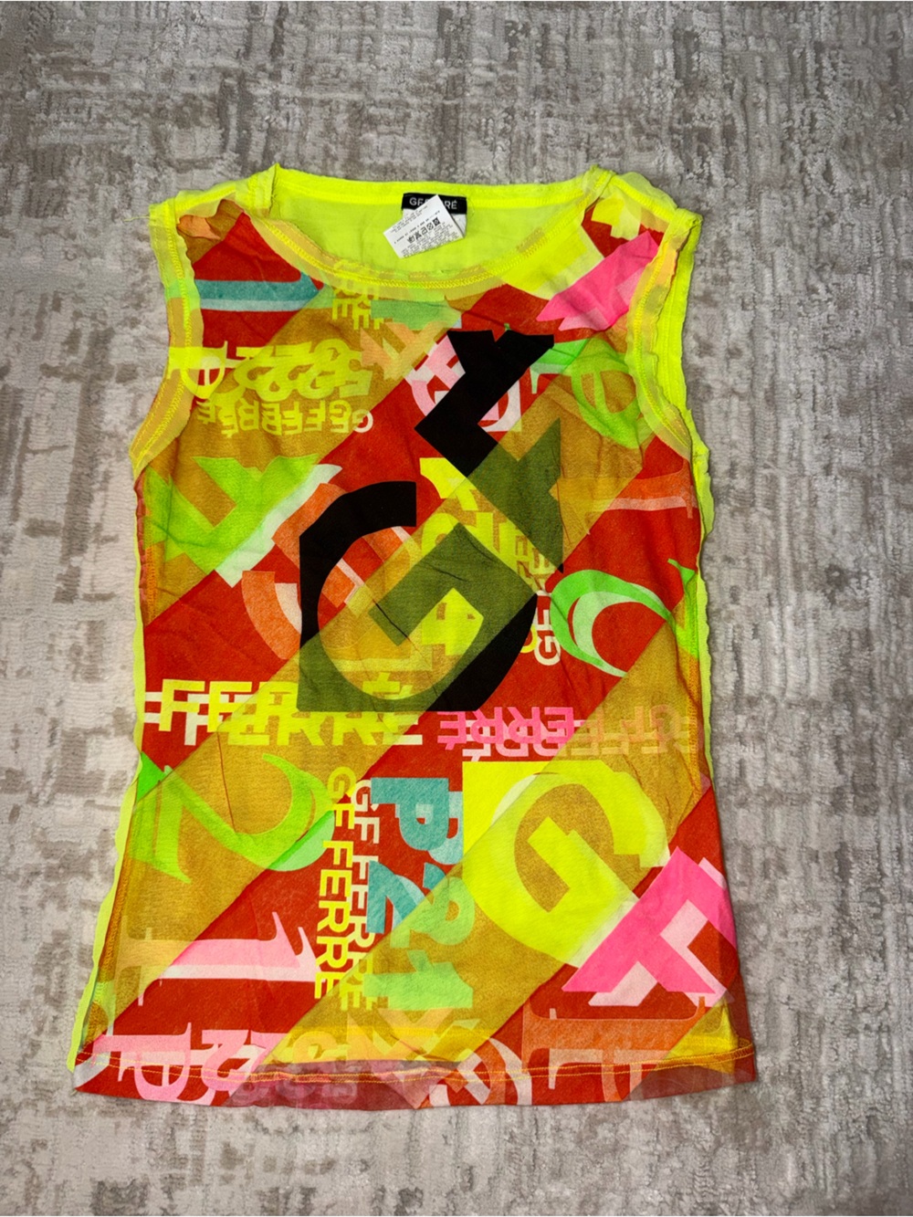 Geoffrey Beene Neon Multi-Color Mesh women top- Yellow, Orange, Pink, Green
